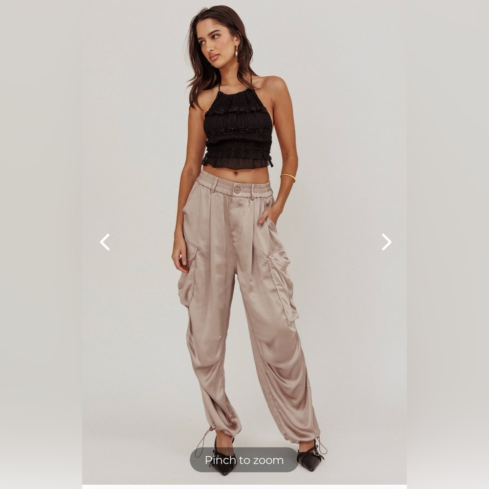Women's Satin Cargo Pants